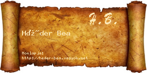 Héder Bea névjegykártya